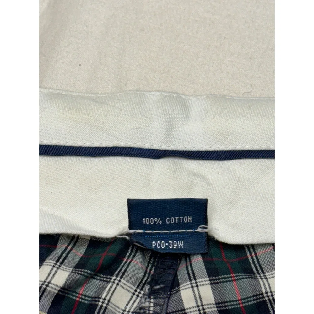 Vtg Polo Ralph Lauren Plaid Shorts Mens 36X11 Green Navy Blue Tartan Cotton Golf